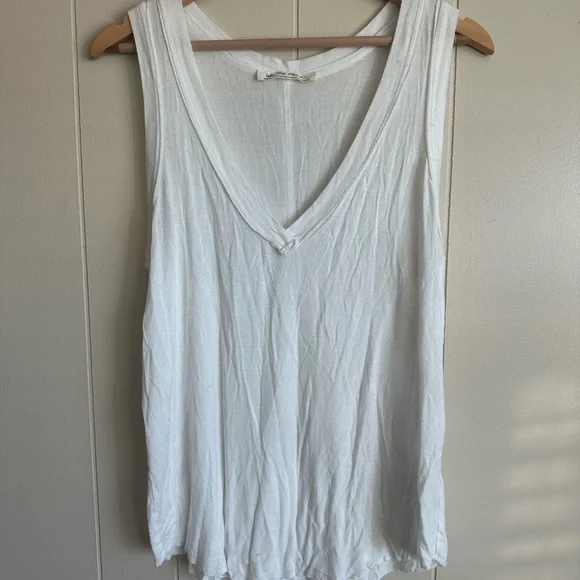 We The Free | Tops | We The Free Solid White Wedge Sleeveless Tee Medium |  Poshmark